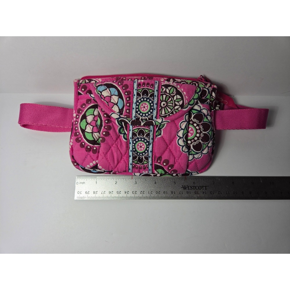 Vera‎ Bradley Cupcake Pink Quilted Cotton Belt Bag Hip Purse Floral Pouch